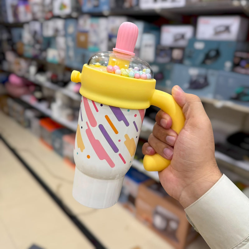 Insulated Steel Tumbler with Handle and Straw