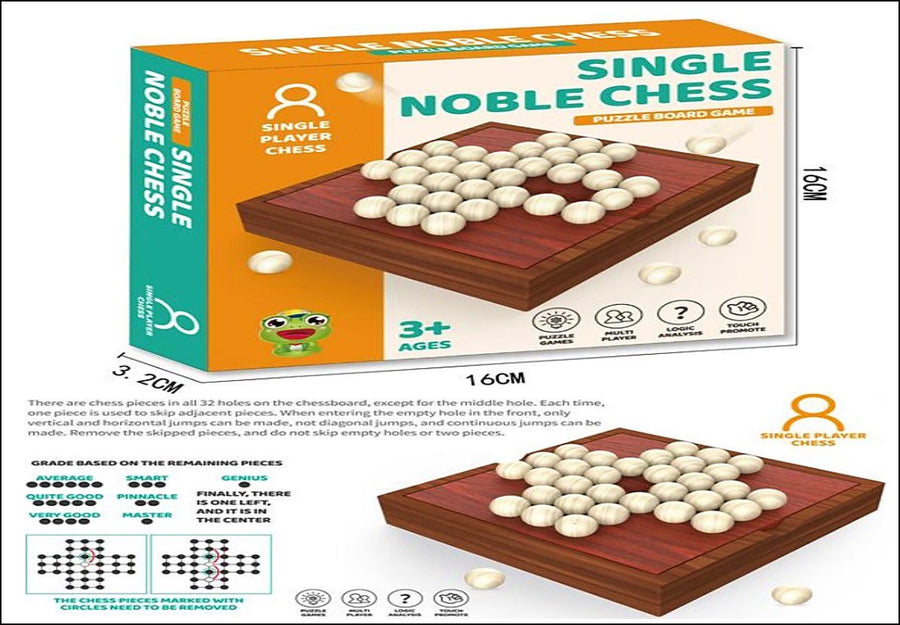 Solitaire Board Game Classical Brain Teaser Puzzles Tabletop Decor Peg...