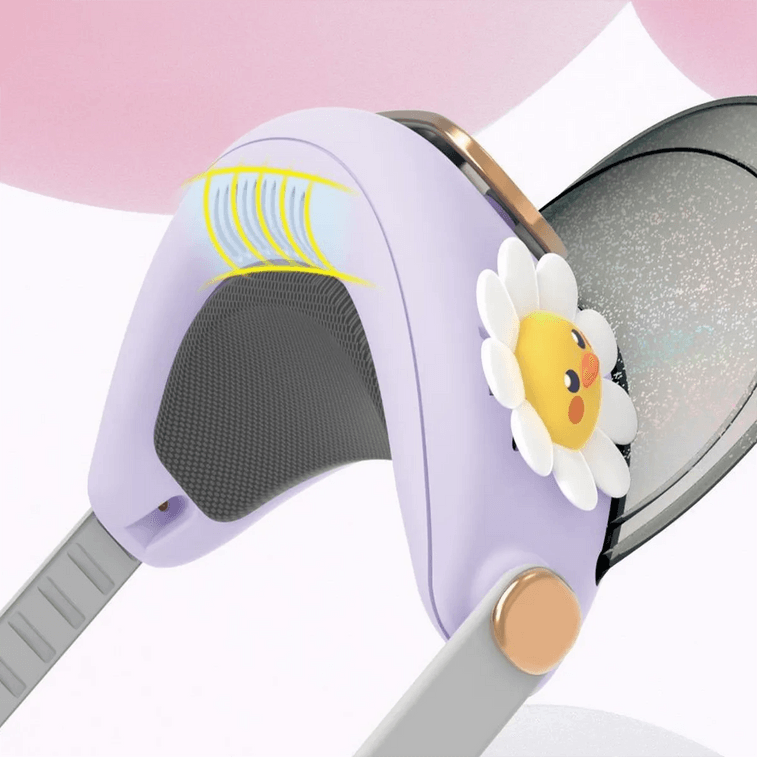 Summer USB Creative Hat Fan With Purple Duck Sticker 11.42 6.5 2.56in