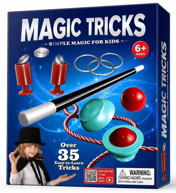 Magic Tricks Kit for Kids. Learn & Perform 35+ Magic & Mind Reading Tricks