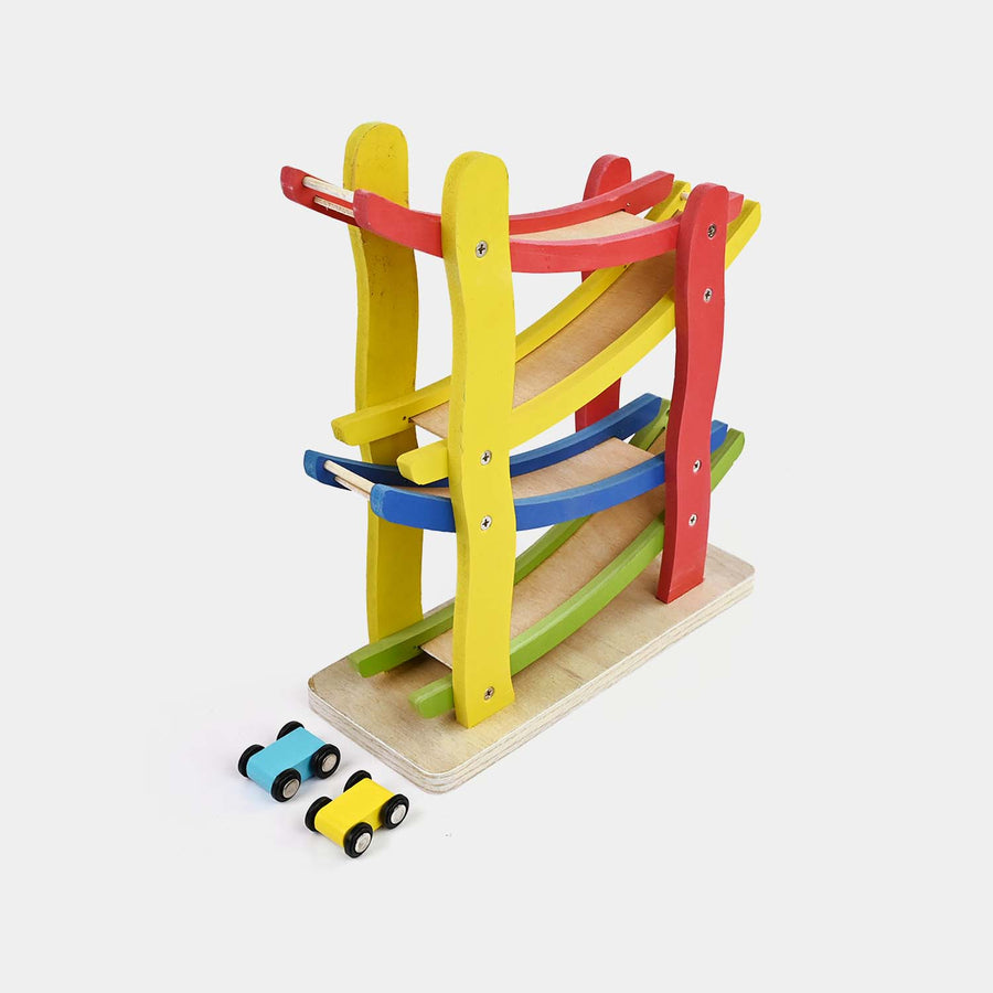 LEWO Wooden Ramp Racer with Miniature Cars