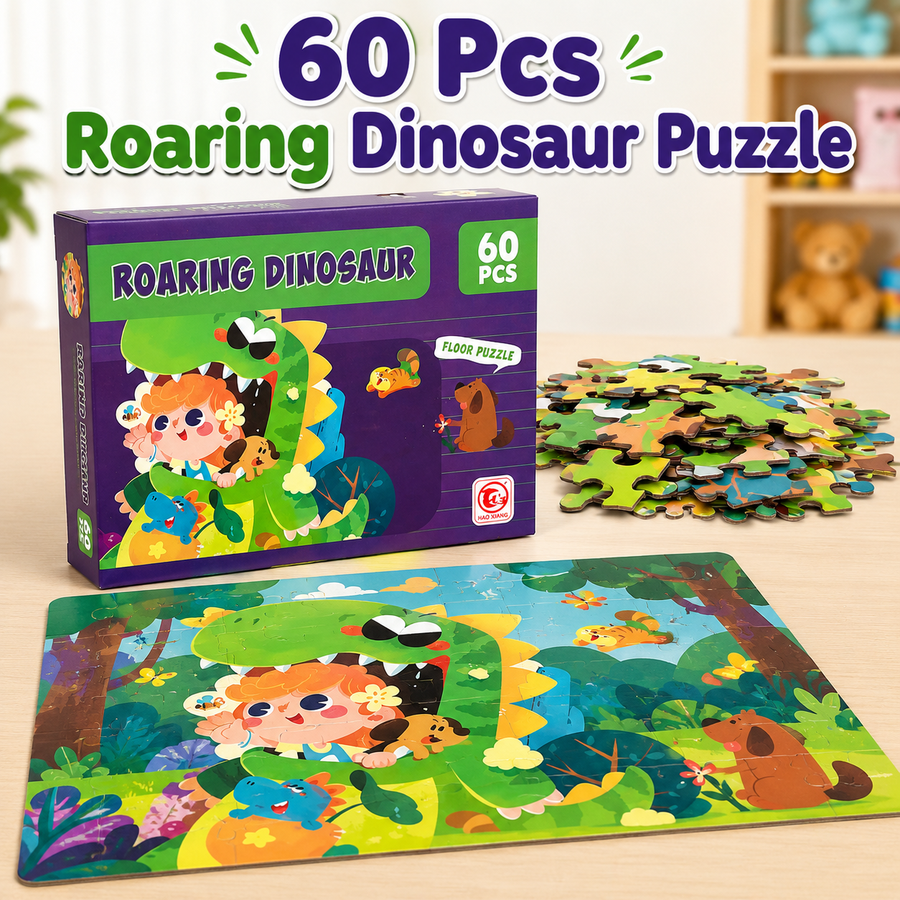 60 Pcs Roaring Dinosaur Puzzle for Kids