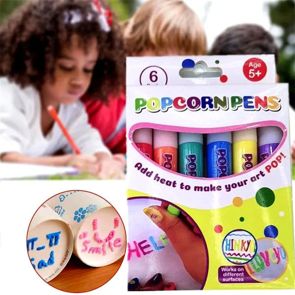 Magic Popcorn Pens Colour Puffy Drawing Pens DIY 3D Art Safe Pen Paint...